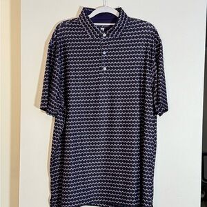 Hickey Freeman Navy, Purple, and White Polo Shirt